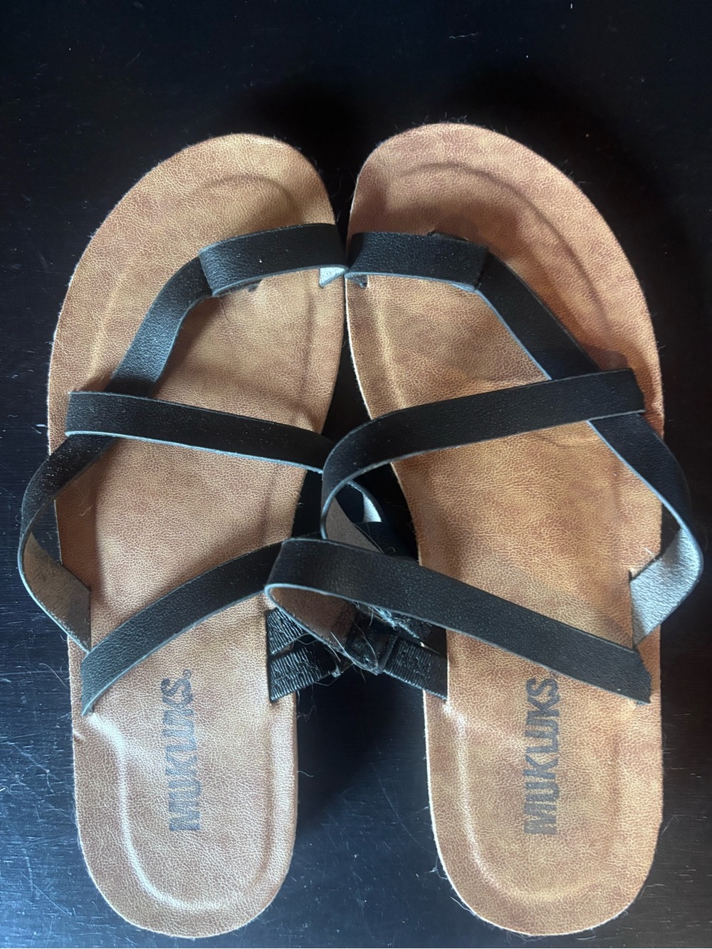 Black Strappy Women's Sandals MukLuk